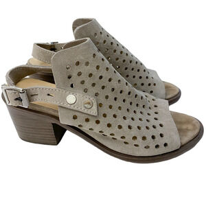 Rag & Bone Wyatt Mid Heel City Sandals Taupe Suede Slingback Bootie Size 5